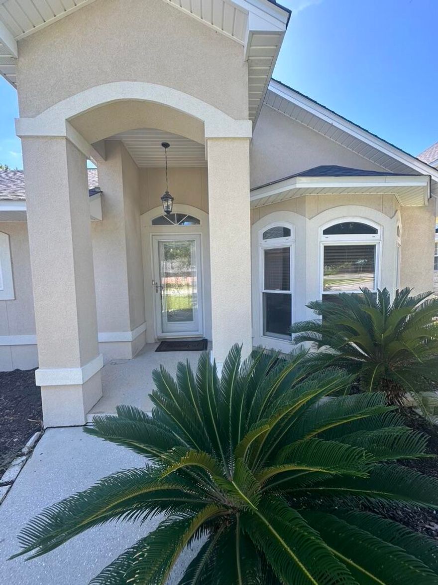 Welcome to this charming 3 bedroom, 2 bathroom home located in Navarre, FL.  Easy commute to Pensacola, Navarre and the surrounding areas. This home features an open floor plan with a spacious kitchen with island, perfect for entertaining guests. The master suite boasts a luxurious double vanity and a beautiful trayed ceiling. Enjoy the cozy fireplace in the living room on chilly evenings. Step outside to the large backyard, complete with a privacy fence and spacious deck for added seclusion. Take advantage of the community pool for those hot summer days or take a stroll on the beautiful nature trail. Don't miss out on the opportunity to make this house your home!