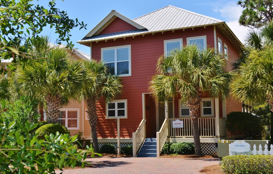 'Sunny Delight' is both a sunny & delightful cottage with a very good rental history. Located in the quieter section of Old Florida Village, you are still only steps from the popular north pool. This cheery, very well maintained cottage is on excellent condition. The interior is spotless and the exterior was fully painted in 2014. With a large open living area on the first floor and three bedrooms on the second, there's plenty of room spread out. This floor plan offers the largest kitchen and the largest master suite of all of the Old Florida Village cottages. In the rear of the house you have a very nice size back yard and a 'gulf' cart garage. And while the nearest beach access is only a 10 minute walk, a 'gulf cart' can make getting around the area twice as much fun.