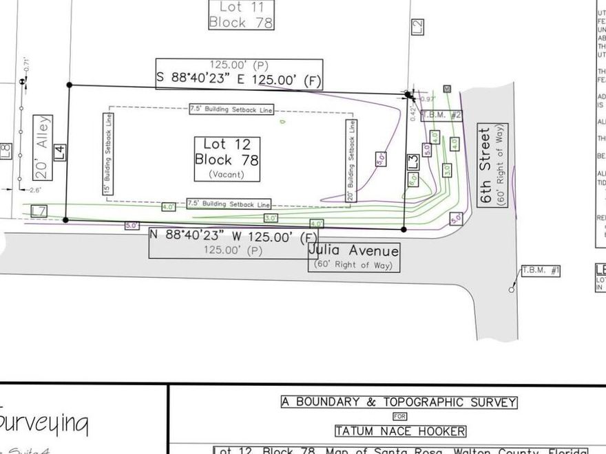 Back on the market! Cleared, graded and root-raked. Build new or move your home to this Santa Rosa Beach lot today!  Just a short drive to the bay, the beach and all 30A has to offer. Close to Cessna landing as well. Great corner lot with frontage on either Julia Ave or Central 6th depending on your house plan. Don't miss this opportunity to own your piece of Paradise today!Water and Sewer are available.