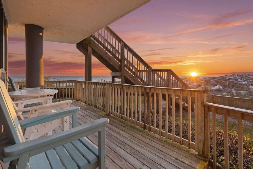 Rare opportunity to own a true direct Gulf-front, ground-floor end unit in Mainsail--where you can walk straight out your back door and onto the sand. No elevators, no waiting... just effortless beach living.This 2-bedroom, 2-bath unit offers a spacious layout with granite countertops, a wet bar, and an open living area designed to take full advantage of the views. Large sliding glass doors and plantation shutters frame the Gulf, bringing in natural light and that perfect coastal backdrop. The guest room features built-in bunk beds, making it ideal for guests or maximizing rental potential.The interior has a relaxed beach vibe while still feeling clean and elevated, and the unit is being sold fully furnished--completely turnkey and ready to enjoy or rent immediately. Step outside to covered parking right at your door, and enjoy all that Mainsail has to offer including gated security, 700 feet of private beach, two resort-style pools (one seasonally heated), a kiddie pool, hot tub, and more.

Located directly across from Silver Sands Outlets and just minutes to golf, dining, and everything Miramar Beach has to offer--with easy golf cart access to local favorites.

Rarely available and highly desirable--this is Gulf-front living at its easiest. Don't miss your chance to own a piece of the beach with million-dollar views.