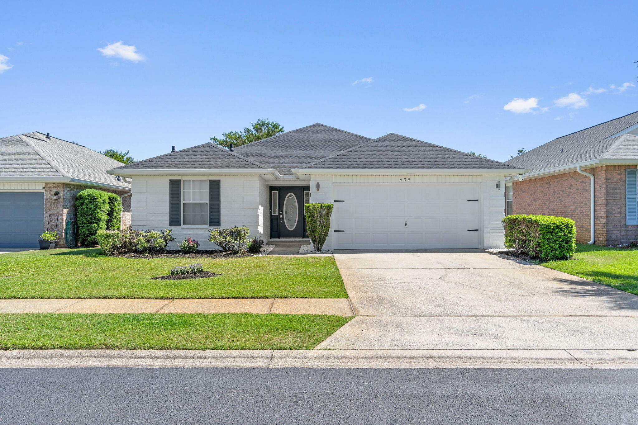Beachside Gated Community with 320' of Private Beach - Coastal White Brick Home in the highly sought after south end of Paradise Retreat Community in Miramar Beach. Relax & hear the waves in this Private setting backing up to wooded preserve. This is 1 of a few Backyards large enough to accommodate a Pool. One story 3Bed/2Bath home with open floor plan, double Garage & new 2025 Roof. Spacious living & dining area has vaulted ceiling & wood look Porcelain Tile floors throughout. Kitchen has Granite countertops, Breakfast Bar, Stainless Appliances & adjacent spacious Laundry room. Master Suite has large walk in closet & Ensuite Bath with dual vanities, garden tub & separate shower. 2 Guest Bedrooms share a full bath. Short distance to Private Beach on Scenic Gulf Drive. Paradise Retreat has convenient North & South Entrance Gates. HOA fees include 320' of Private Deeded Beach with 2 Beach accesses, Community North & South Entrance Gates, private streets, sidewalks & preservation areas. Scenic Gulf Drive has Bike/Pedestrian Paths along the road offering Beach & Gulf Views. Great location accessible to one of South Walton's largest Public Beaches with Manmade Reef, Parking areas & public Bathrooms by Pompano Joe's Beachside restaurant. Don't Miss Seeing this Home & the opportunity to live in this Friendly Beachside Community. Perfect for Primary, 2nd Home or Vacation Rental. Owners 2024 Gross Rental Income was $47,000.