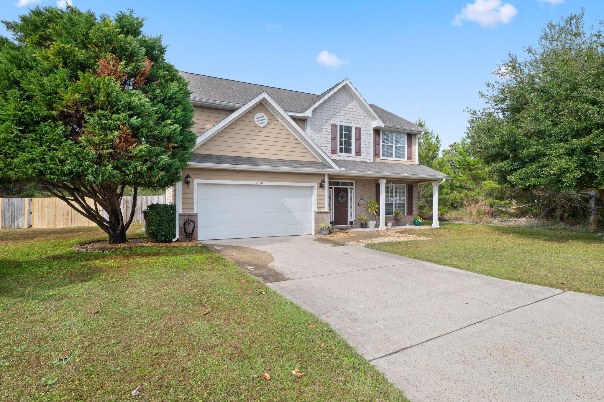 This 2,300 sq. ft. two-story home in the growing neighborhood of Treasure Isle Estates offers 4 bedrooms and 2.5 bathrooms, providing plenty of space for modern living with many updates. The main level features a well-appointed kitchen, with a seamless flow into the living and eat in dining area with a separate formal dining right off the kitchen. Upstairs, the primary suite boasts a walk-in closet and an en-suite bathroom with dual vanities and a soaking tub, accompanied by three additional bedrooms and a full bath. Nestled in a quiet, tucked-away neighborhood with no HOA, the home offers privacy while being close to Navarre's amenities. Schedule your showing today!