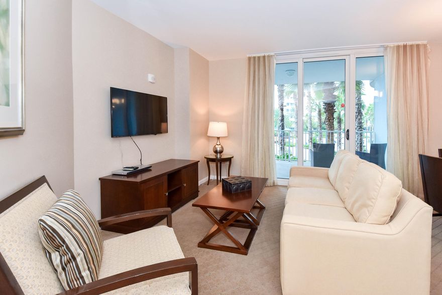 This pool facing true two-bedroom condo offers an open concept living and dining area, as well as an inviting large balcony. The lagoon pool and water features are the resort's crowning attractions. Onsite amenities include multiple pools with waterfall features, a hot tub, playground, fitness center, and tennis and basketball courts. Also, newly added, is an on-site restaurant offering lunch, dinner, room service and even in-season poolside service. Shuttle service to the June White Decker Public Beach access is offered in-season. All utilities are included in HOA dues  water, sewer, electric, cable, WiFi, phone, trash! Excellent opportunity for a vacation rental, second or primary home.