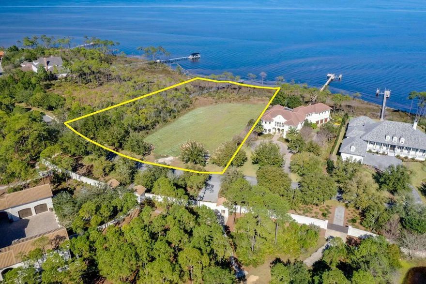 Premier estate-sized lot, +/-2.6 acres with 220 feet fronting Choctawhatchee Bay in Kelly Plantation, one of Destin, Florida's most impressive gated, master-planned, country club communities! Further increasing the desirability of this opportunity is the exclusive neighborhood within Kelly Plantation where this homesite is located, known as Waterford. Enjoy the exceptional water views and build your magnificent bay-front estate! There are only 17 homesites behind this double-gated neighborhood; only six of which offer deep-water navigability.Survey and other information are located under the documents tab.