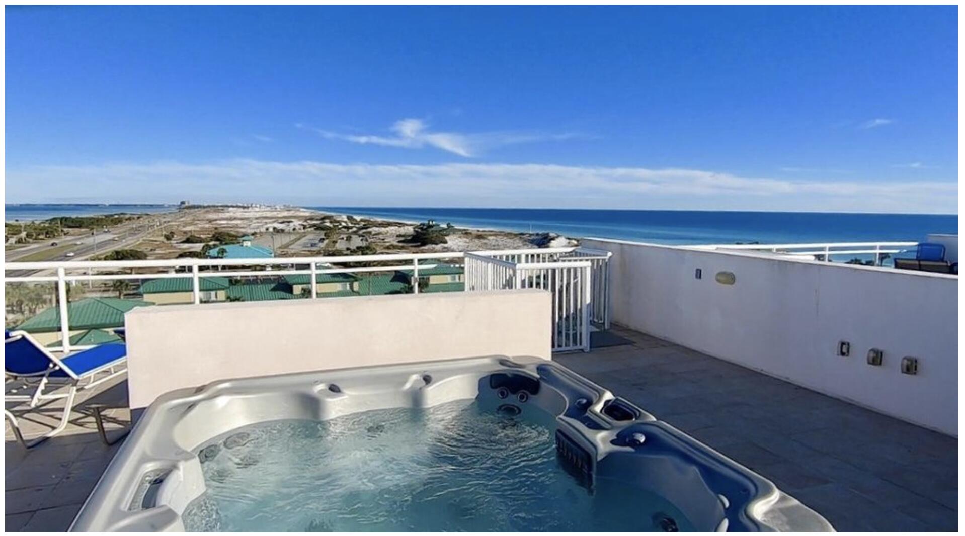TURNKEY PENTHOUSE W/ PRIVATE ROOFTOP TERRACE: Escape to this amazing one of a kind penthouse on Okaloosa Island! Located in the Destin West Beach & Bay Resort (Gulfside)! Enjoy all the resort amenities: 7 pools which include the 700ft Lazy River, hot tubs, picnic & grill areas, fitness center, marina & private beach! The Boardwalk, Gulfarium, Island Pier, restaurants, bars, shops, watersports & much more located beside the resort. The interior has been updated & decorated in a fun Pop Art decor! The generous master bedroom suite has access to the balcony & private roof top terrace with hot tub. The master bath has a zero entry shower, Jacuzzi tub, double vanities & private water closet.
