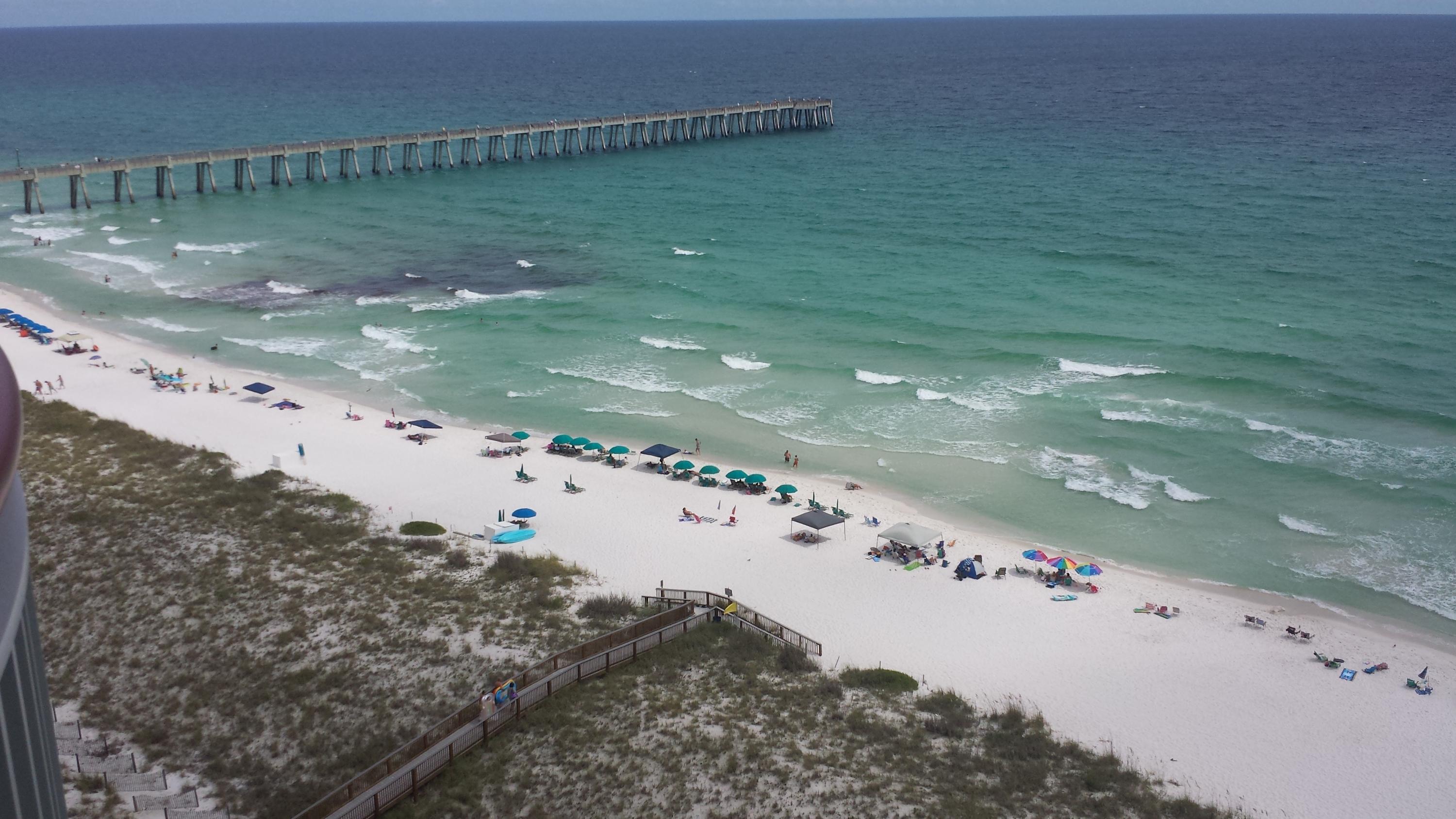 This 13th floor furnished 2Br/2Ba condo has tile throughout unit and a marble and pebble stone walk-in shower installed in guest bathroom. The HVAC was replaced in 2014. Breathtaking views overlooking the pier and the Gulf of Mexico can be seen from the living room, master bedroom, master bath spa with whirlpool, and kitchen with granite counter tops. The exceptionally large semicircle terrace offers you views of Santa Rosa Sound and were designed for privacy. Find yourself captivated by a new lifestyle. Amenities include an Olympic size swimming pool, clay tennis courts, covered parking, fitness room, wireless internet and basic cable, social area with full kitchen, and security coded elevators and cameras.