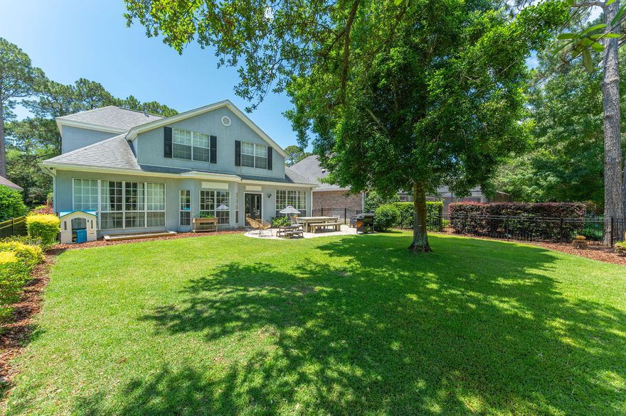 Captivating 4-bedroom, 2.5 bath home in the cozy community of Turnberry Place. Come live in this spacious home with 2-car garage, ideally situated in Bluewater Bay--just a quick 15-minute drive to Destin via the Mid-Bay Bridge.Step inside to find hardwood floors in the living area, a cozy gas log fireplace, fashionable built-in bookshelves, a stunning staircase, formal dining room, and dedicated breakfast. The kitchen features stainless steel appliances (refrigerator included), granite countertops, and large windows that flood the space with natural light. French doors lead out to a serene, park-like backyard with a patio--perfect for relaxing or kids playing.The luxurious primary suite offers a spacious bedroom and a spa bathroom that was recently renovated with a custom glass shower, vanities, stand alone tub, and a walk-in closet with a custom storage system.
Upstairs, three additional bedrooms, a full bathroom, and generous walk-in attic storage.
Additional highlights include:
Two-car side-load garage
Custom paver driveway
Aluminum-fenced backyard
Professionally landscaped grounds
Recent Updates: Roof (2015), Downstairs HVAC (2015), Upstairs HVAC (2019), Primary Bathroom (2022), 
This home offers the sweet blend of comfort, style, and convenience. Call today to schedule your private showing!

