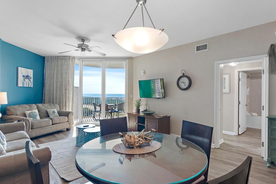 Discover the epitome of resort-style living in this fully furnished unit at The Palms of Destin, offering views of the Gulf and overlooking the sparkling lagoon pool. Whether you're searching for a primary residence, a vacation home, or a lucrative rental investment, this property is move-in ready and equipped for any lifestyle.Step inside and be greeted by a light-filled living space, thoughtfully furnished with an open layout that maximizes the stunning views. Relax on your private balcony and take in the breathtaking sunsets reflecting off the massive 11,000-square-foot lagoon pool with waterfalls.The expansive resort grounds are designed for fun and relaxation, featuring a children's pool, splash fountain, a relaxing hot tub, and multiple sports courts including pickleball (indoor and outdoor), tennis, basketball, and a playground. The grilling area offers a great spot for casual outdoor dining with family and friends. Plus, with a complimentary shuttle to the beach and Destin's vibrant hotspots running March through October, you'll have all the best of the Emerald Coast at your fingertips.

Embrace the ultimate Florida lifestyle in The Palms of Destin resort community, with endless options for relaxation, adventure, and investment potential! Call to view this beauty today!