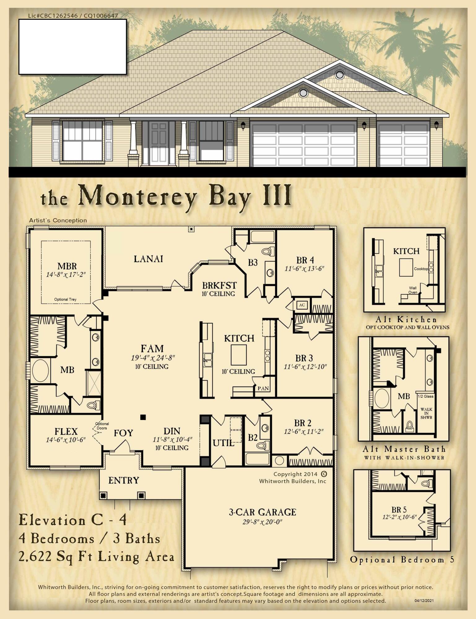 *MOVE IN READY* Back on Market due to No-Fault of Seller* Seller pays most Closing Costs with a Preferred Lender* The Monterey Bay III features: 2x6 Construction **4 BR/3 Baths with Family Rm, Flex Rm, Dining Rm, Kitchen & Breakfast Nook * LVP Flooring in Main Areas * Master Suite with Large Walk-in Closet & Master Bath with Signature Zero Entry All Tiled Walk in Shower, Tile Flooring & Double Vanities * Kitchen Features: Granite Counter Tops, Granite Island & Stainless Steel Appliances * Tile Flooring included in Master Bathroom * Covered Rear Lanai * Irrigation System **Builder & 10 Year Structural ''Maverick'' Home Warranty Included *