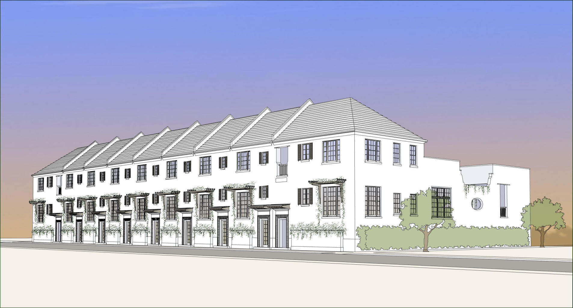 Must be a simultaneous closing. Occupancy end May 2019. Clermont Courts, designed by the renowned Khoury Vogt Architects and overlooking the newly opened Zuma Fitness Center, reprises the success of Caliza Courts. Along with this 15,000 Square foot, state of the art Fitness Center, Clermont Courts will anchor a burgeoning new neighborhood around Arboleda Park, just to the east of Caliza Pool and the emerging Town Center. Raised stoop entries bordered by landscaped planters provide access to the entry and stair hall that ushers one into the main living area, elevated half a floor above grade. Spanning the width of the homesite, the great room has a 16-foot ceiling and 12-foot tall doors and windows that open to a central landscaped courtyard. Across the court, an open-air loggia looks out o