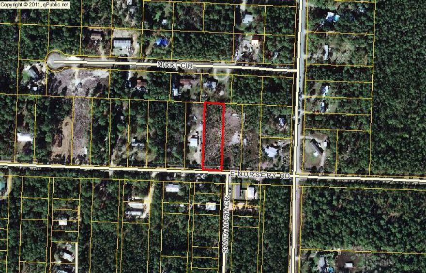 THIS PROPERTY IS ON A PAVED ROAD, HIGH & DRY AND READY FOR YOU TO BUILD YOUR NEW HOME.COMMUNITY WATER AND SEWER IS AVAILABLE ON NURSERY ROAD FOR EASY CONNECTION. THIS PROPERTY IS A 5 MINUTE DRIVE TO CESSNA LANDING COMMUNITY PARK FOR BOAT LAUNCHING, FAMILY PICNICS AND ENJOYING ALL THE PARKS AMENITIES.