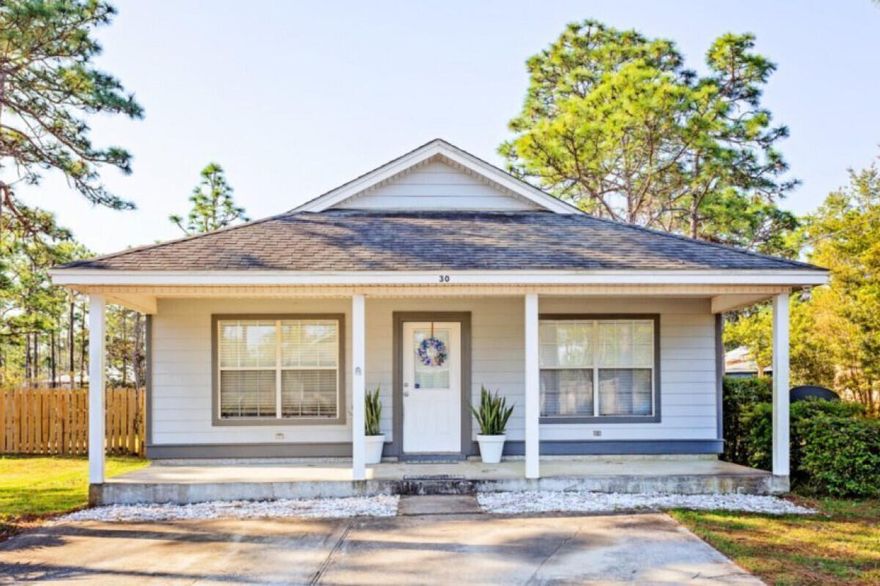 This beautiful cottage house is perfectly situated minutes from 30A, Grand Boulevard, Sacred Heart Hospital, Publix, and the sugar white beaches of South Walton. Large back yard offers plenty of space for entertainment. Perfect starter home or long-term rental. House is sold ''as is''.