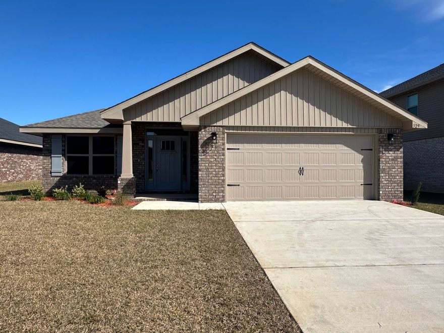 Step into this beautiful home and you won't want to leave. This home offers 4 bedrooms and 2 full bathrooms. The formal dining room is conveniently close to the kitchen and the kitchen offers a breakfast area as well. The kitchen counters are granite. The antique white cabinets are all wood and hand crafted. The floors are LVP with carpet only in bedrooms. The master bath has been upgraded to a separate shower and garden tub with a window. This home is 4 sided brick with vinyl clay colored trim. The lot is fully sodded with professional landscaping, fencing and sprinklers are auto timed. Did I mention a community pool? It is located up front at the entrance to the subdivision. Crestview offers ample dining and shopping.