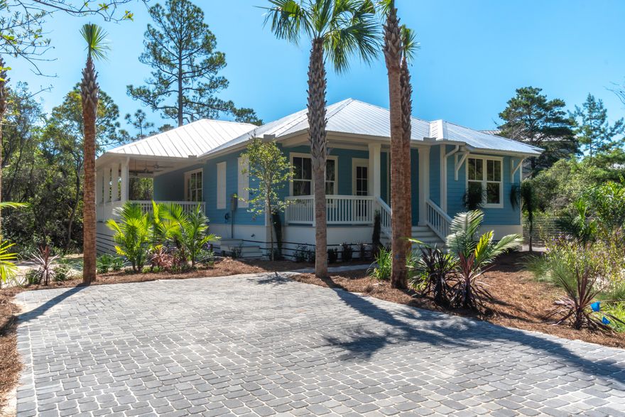 This one new story home, located adjacent to the gate that joins Seacrest Beach and Treetop, is on a nature trail that leads to Alys and Rosemary Beach. The lot is large enough to add a 2 car garage and pool. This home is fully furnished with custom bunk room and flat screen TVs. The large covered porch is are perfect for entertaining and will be equipped with cabinets, grill and pizza oven. The kitchen is equipped with a 35 Verona range, Viking refrigerator, dishwasher. quartz countertops and decorative tile. Treetop at Seacrest Beach is a gated community with entrances to 30A and 98,, deeded beach access and a community pool. This quaint, secluded neighborhood nestled between Alys and Rosemary Beach offers privacy and is walking distance to all the shops and restaurants and the convenience of the beach and  the shops and restaurants at Alys and Rosemary Beach!    Treetop is an undiscovered gem!