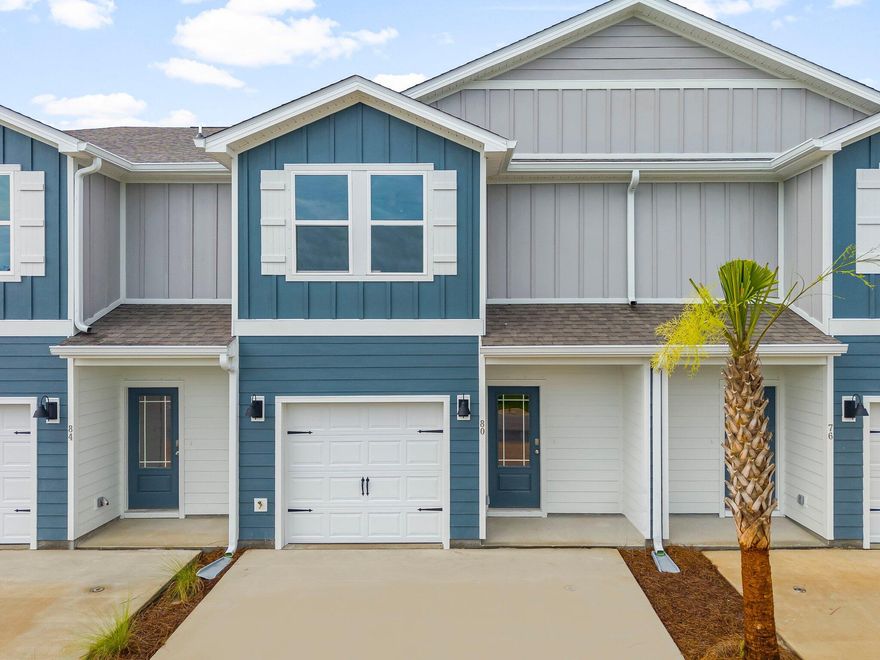 Welcome to 55 Mamba Ln, a new townhome located at Hawk's Landing in Santa Rosa Beach, Florida. This two-story townhome is under construction and with 3 bedrooms, 2.5 bathrooms and is an interior unit. As you enter this home you will find EVP flooring in the foyer leading to the expansive open-concept kitchen, living, and dining area, designed for entertaining and everyday living. The kitchen is open and spacious with a center island and features quartz countertops and premium stainless-steel appliances including a smooth top stove, microwave and dishwasher. The first floor is heart of this home, while the privacy of the second level holds all bedrooms, ensuring a quiet retreat. The primary bedroom has a generous size closet and a private bathroom with dual sink vanity, and ample linen storage, and a large shower. Additional bedrooms share a hall bath, creating a comfortable space. 

   

A Smart Home Technology Package comes standard, featuring a Qolsys IQ touch panel for thermostat and lighting control, ensuring security and convenience with keyless entry KwikSet deadbolt.  Exterior features of Hawks Landing townhomes are equally impressive, with Hardie?? siding, composite shingle roofing with a 30-year warranty, and thoughtful lighting at the garage, front entry, and back patio. A landscaped front entry adds curb appeal and welcomes you to your very own slice of Florida paradise. Call us today to schedule your tour of Hawk's Landing.