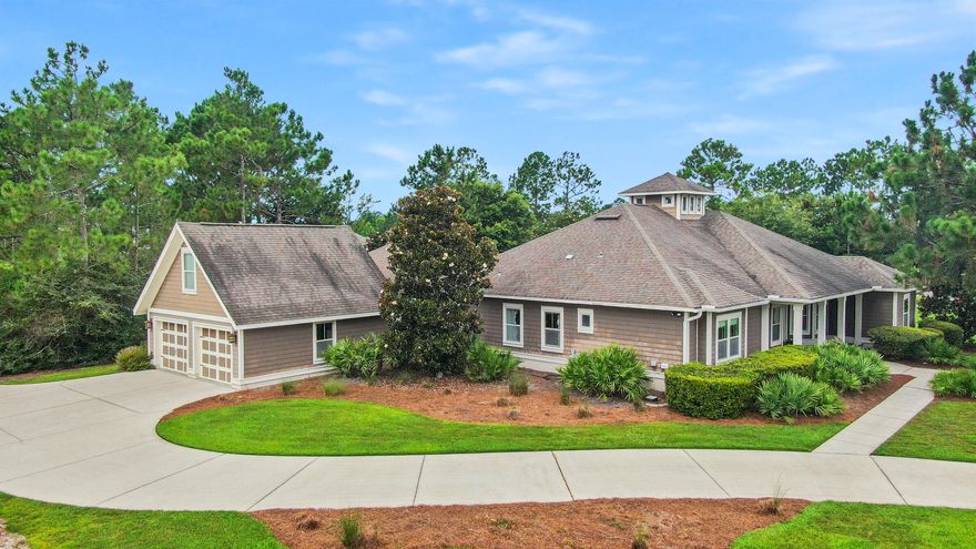 *Seller offering $25,000 towards closing/repair incentives with acceptable offer.* Discover the charm and craftsmanship of this immaculate, custom-built ONE-OF-A-KIND home by Luke & Blue's, a Southern Living Magazine custom home builder. Nestled on 0.85 acres in the gated golf community of Windswept Estates and nestled on the 13th green, this home offers a seamless blend of luxury, comfort, and functionality. Step inside to find beautiful hardwood floors flowing throughout the open living area, where a lighted cupola adds character and natural light. The gourmet kitchen is a chef's dream, featuring quartz countertops, custom cabinetry, stainless steel appliances, a breakfast bar, and an extended kitchen bar that seats 10--perfect for entertaining. New backsplash and custom kitchen hardware adds a fresh and modern touch. The expansive master suite is a retreat of its own, boasting an extra-large tiled shower, a luxurious jetted bathtub, and a private home office with serene wooded views. This versatile space could also serve as a sitting room or a nursery. Additionally, there is a separate den/office area, offering even more flexibility for work or relaxation.
Upstairs, a heated and cooled bonus space above the garage includes a half bath and attic access, making it an ideal media room, teen retreat, or extra storage area.
Connected by a breezeway, the detached mother-in-law suite/guest house offers complete privacy with its own entrance, full kitchen, living room, bedroom, and master bath. Guests will enjoy the outdoor shower and access to the beautifully designed lanai with an outdoor kitchenperfect for year-round enjoyment.
Together, the guest house and upstairs media room add an additional 1,200 sq. ft. of living space, providing endless possibilities for guests, family, or extra entertaining areas.
This home is equipped with three AC units, and all hot water heaters were replaced in 2024 for added peace of mind. The guest house also has a new HVAC system (2024).
Located in one of Freeport's most desirable communities, this gated golf neighborhood offers a peaceful, upscale lifestyle while remaining close to the area's top amenities.

Windswept Estates is a premier gated golf community offering an array of top-tier amenities, including a clubhouse, swimming pool, playground, basketball, tennis, and pickleball courts, a pavilion for grilling and entertaining, weekly food trucks, and holiday community events - truly a community you never have to leave!
Conveniently located, this home is just 30 minutes from Northwest Florida Beaches International Airport (ECP), making travel a breeze. The stunning white-sand beaches, world-class shopping, and dining along 30A are all within a short drive, allowing you to enjoy the best of the Emerald Coast with ease.
This truly unique home is a rare find. Schedule your private showing today!

