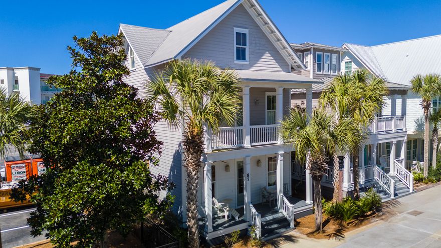 Nestled in the heart of Seacrest, this charming beach house is designed for effortless entertaining and relaxed coastal living. Fully furnished and never-before rented, this home features original hardwood floors, custom light fixtures, and an inviting open-concept layout. The spacious great room offers more than ample seating, perfect for hosting family and friends or unwinding after a sun-soaked day on 30A. Multiple windows and soft, tasteful decor enhance the light-filled ambiance, creating a true retreat. A charming formal dining area flows seamlessly into the well-appointed kitchen, where white cabinetry, granite countertops, and stainless steel appliances shine. A large center island and breakfast bar with additional seating invite casual conversations while meals are prepared. A vibrant mosaic-tile backsplash adds a whimsical pop of color to this functional and stylish space. Thoughtfully tucked away, on this floor you'll find a powder bath, laundry room, and additional storage. On the second floor, you'll find two spacious primary bedrooms - each with private ensuites - that each open onto a private balcony. The top floor boasts two additional ensuite guest bedrooms, ensuring comfortable space and privacy for everyone. Outdoor living is equally inviting, with a welcoming front porch and two balconies offering peaceful community views.

Practicality meets charm with dual street access and paved parking for multiple vehicles. With deeded beach access directly across 30A, this coastal retreat is ideally situated a short walk to the 12,000-sq.-ft. community lagoon pool. Shady walkways and tree-lined streets invite leisurely strolls or bike rides, while a local tram service offers easy access to the area's best amenities from beachfront tiki bars to Camp Creek Lake, and the vibrant shopping and dining scenes at Alys and Rosemary Beaches. Priced competitively this home has lovingly been used as a second home. Rental projections are available upon request. Inquire tody to learn more about this stunning Seacrest beach retreat! 