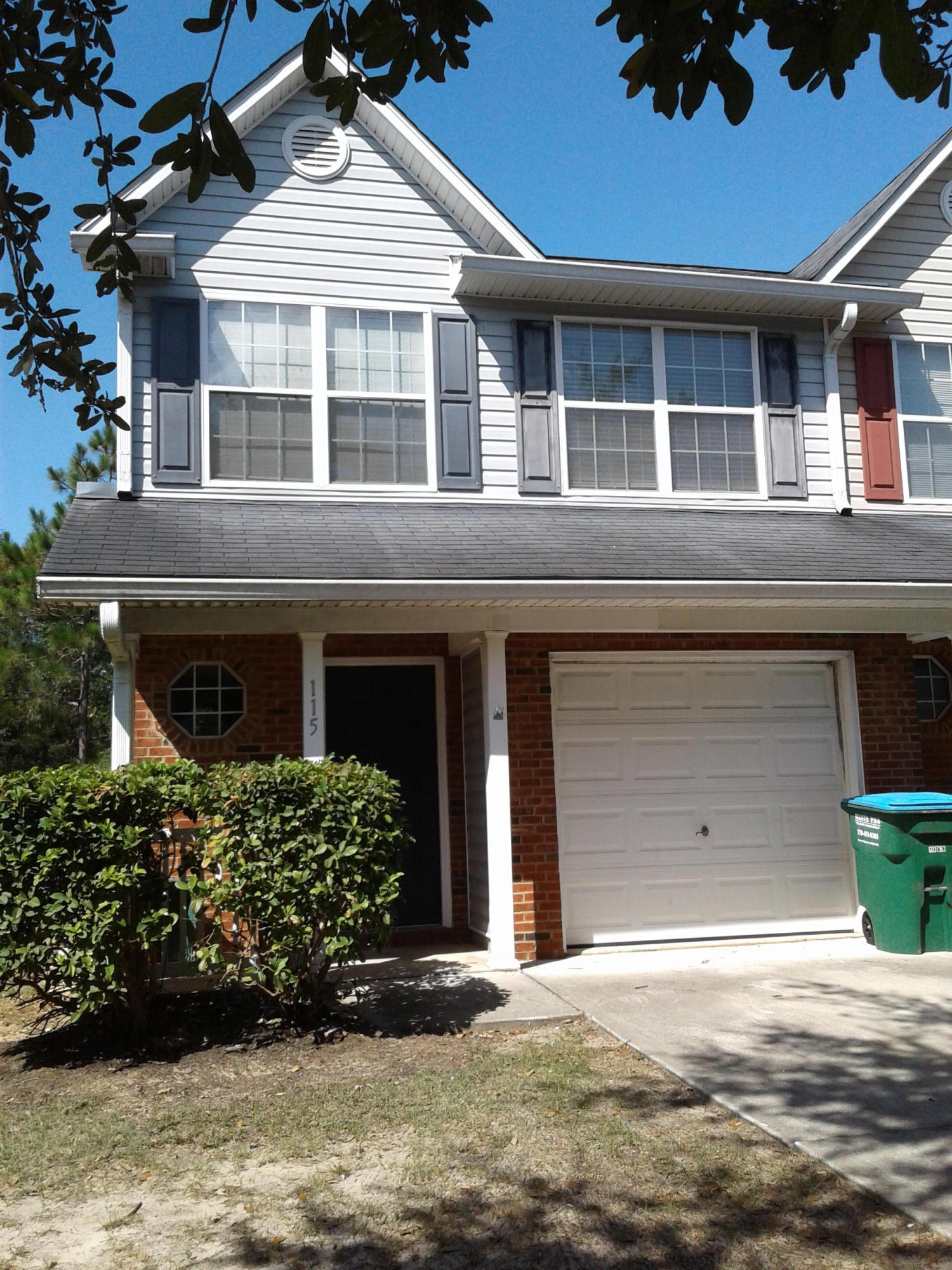 Great location South of Hwy 90 Nicely painted and first flooring replaced with luxury vinyl plank. End unit townhouse with a 1 car garage in Rolling Pines subdivision. If you are looking for low maintenance, this place is for you - lawn is mowed by the association. The kitchen has a breakfast bar that is open to the living room and overlooks the back patio. Owner added a stainless steel refrigerator. This unit has a private backyard & overlooks the ''Nature area'' for your enjoyment. Upstairs you will find 2 nice sized guest rooms, full guest bath, large master bedroom suite with walk-in closets plus an additional closet and master bath (1/2 bath Powder room downstairs too!). The washer & dryer hook-ups is upstairs for ease & convenience, no more taking your laundry up & down! One car