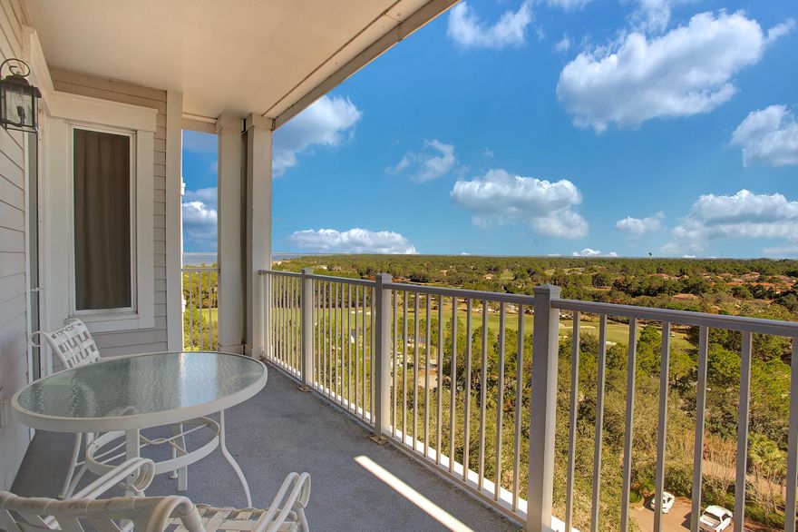 10th floor, penthouse level with panoramic views from the Choctawhatchee Bay looking eastward across Sandestin Golf & Beach Resort! Wonderful open and spacious layout between the kitchen, dining room, and living area. Updated with brand new LVP flooring throughout the living area and bedrooms as well as new TVs & stands in the living and master bedroom, and new bedroom mattresses. The kitchen is equipped with stainless steel appliances and beautiful charcoal granite counters. Relax and enjoy spectacular sunrises every morning from the large private balcony. This condo is being sold fully furnished and Sandestin rental ready. The Grand Sandestin welcomes you with luxurious amenities including a fitness center, swimming pool, and seasonal on-site check in, concierge services and valet parkin Enjoy the location adjacent to the Village of Baytowne Wharf, a pedestrian market place that hosts a variety of dining and shopping venues as well as day & night activities. As an introduction to the Sandestin lifestyle, we invite our new owners to explore amenities that make Sandestin special. The listing brokerage and seller(s) are presenting the buyer(s) of this property with (2) 90-minute rounds of Tennis court time, a golf foursome at one of our three championship courses, and a round of golf for up to four (4) players at the unrivaled Burnt Pine Golf Club.
Sandestin Golf and Beach Resort is a major destination for all seasons and all ages, and has been named the #1 resort on Florida's Emerald Coast. This magical resort spanning over 2,000 acres is comprised of over 70 unique neighborhoods of condominiums, villas, town homes, and estates. The resort features miles of sandy white beaches and pristine bay front, four championship golf courses, a world-class tennis center with 15 courts, 4 resort swimming pools (and 15 private neighborhood pools), a 123-slip marina, a fully equipped and professionally staffed fitness center and spa, meeting spaces and The Village of Baytowne Wharf, a charming pedestrian village with events, shopping, dining, family entertainment and nightlife. For true golf cart community living, Grand Boulevard is just outside the resort gates and provides access to additional shopping, dining and entertainment  all without traveling on Hwy. 98.  Come to Play, Stay for Life!