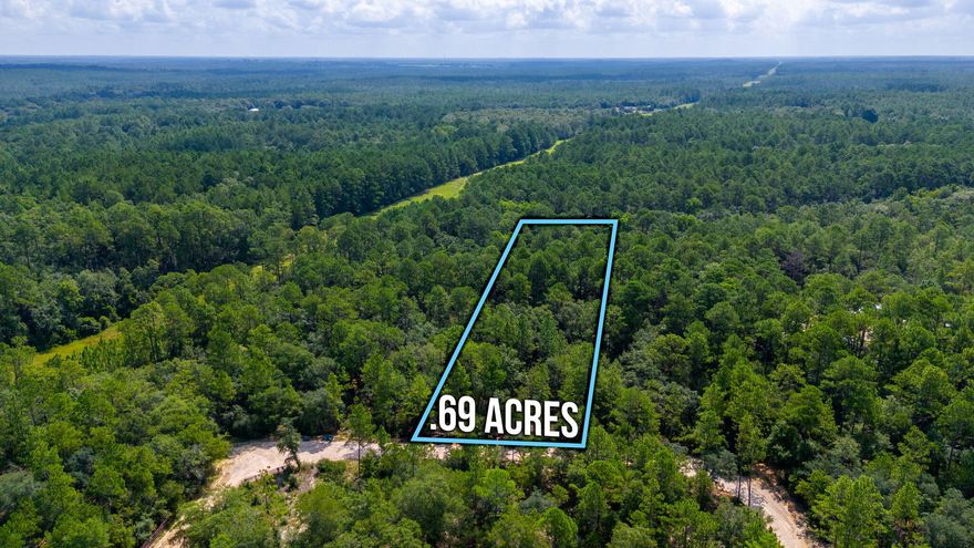 This large lot is located on a county maintained road with easy access. There is a slight slope leading back to a beautiful white sandy bottom creek (Mill Dam Creek branches off of Shoal River). Very minimal restrictions and no HOA. Mobile Homes are allowed. No utilities currently on the property. Power is available through Chelco.