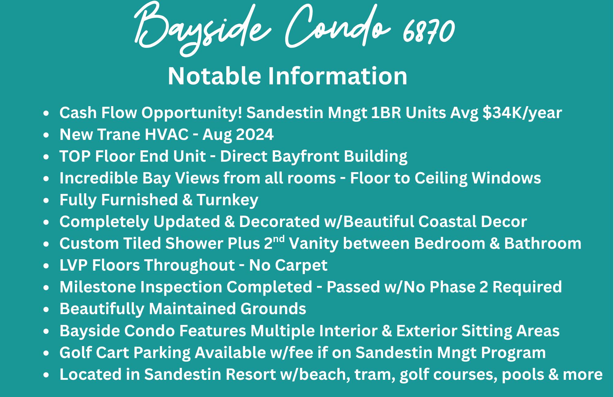 BAYSIDE CONDO SANDESTIN - Residential