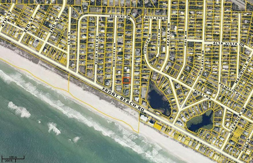 Just a short stroll to the white sandy beaches. This property conveys with a set of custom designed house plans that will afford the buyer gulf views, private pool and a tremendous rental capability.