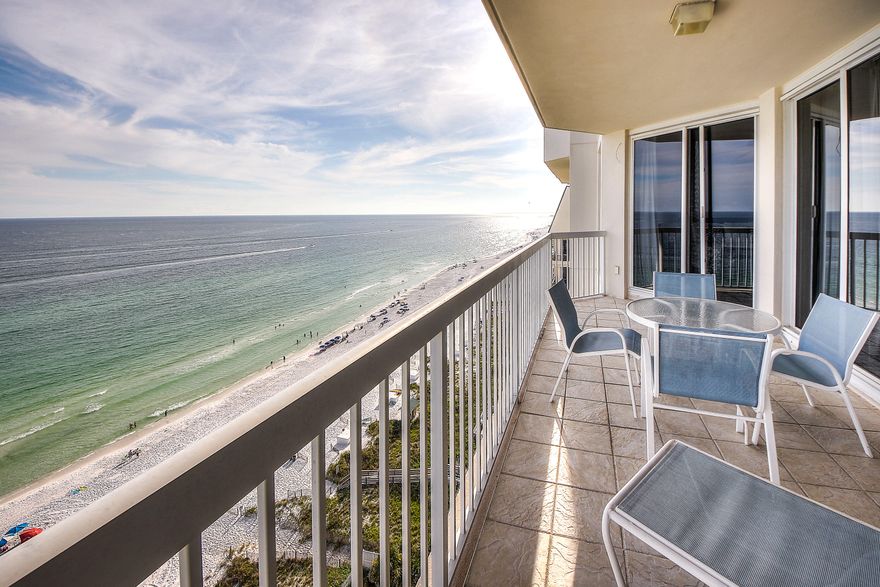 Beautiful Gulf front condominium at Silver Beach Towers West. This residence has stunning panoramic beach views. The open floor plan has plenty of natural light with windows from floor to ceiling in the living area and bedrooms. The oversized balcony can be accessed from both bedrooms as well as the living room. The sizable master bedroom suite features a bathroom retreat with jetted tub and spacious walk-in shower. Other special features include a breakfast bar, owner's closet and other upgrades. On the ground level there is a covered parking spot and a dedicated storage space perfect for storing beach necessities. Don't miss this special opportunity! Silver Beach Towers is located in the heart of Destin and offers deeded beach access, 2 swimming pools, 2 hot tubs, a BBQ grilling area and tennis courts. 
