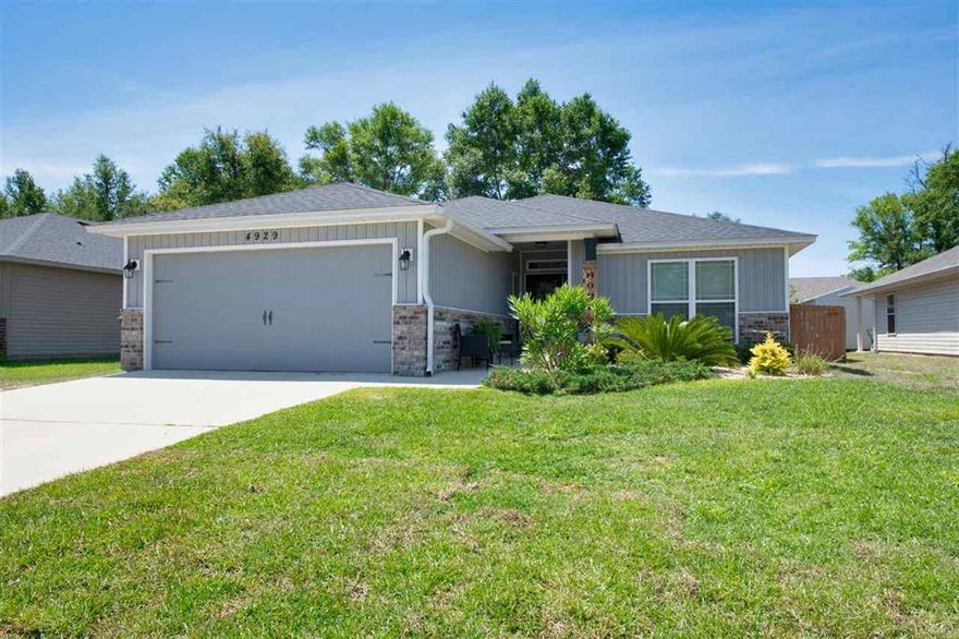 Looking for a home that's move in ready? This is it! Open family room with LVP floors. Great for movie night with family or game night with friends. Beautiful granite countertops and island will make you want to spend lots of time in your kitchen. Long breakfast bar with beautiful pendant lighting. Walk-through pantry with plenty of shelves leads into the laundry room. Dining area has French doors that overlook the backyard. Spacious master suite. Master bathroom has garden tub with separate shower and a large walk in closet. Three additional bedrooms are all great sizes. Awesome covered back porch that is perfect for your morning coffee or to sit and enjoy the long summer evenings. Fully fenced in backyard. Above Ground Pool is the perfect place to cool off in the hot afternoons! Storage Storage building. Great location in Pace! Close to shopping, fantastic schools and I10 so its an easy commute to Pensacola.