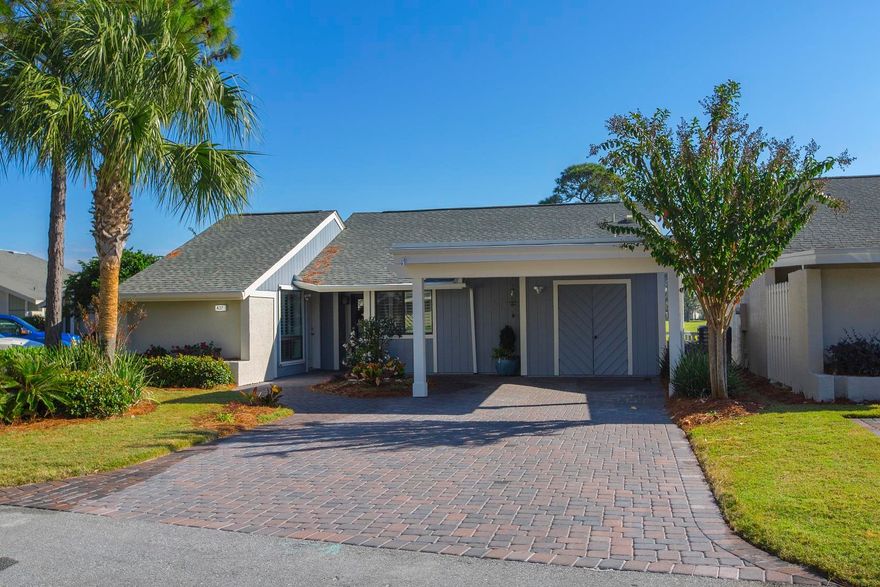 This immaculate Linkside lakefront home is a must see. Located on the 18th fairway of the Sandestin Links golf course, this extremely well-maintained cottage is like-new with many upgrades including a totally remodeled kitchen with granite counter tops and all new appliances. Current owners have made many improvements to the property including a new heating and cooling system, new roof and new entrance doors. Also, there is new Trex flooring on a 43 foot deck overlooking the lake and golf course. Recently the exterior of the home has been painted and brick pavers have been installed for the driveway, double carport and walkway to the front door. This 3 bedroom, 2 bath home is being offered fully furnished with new upscale furnishings, ceiling fans throughout and plantation shutters