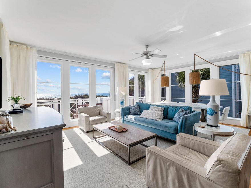 Immerse yourself in the tranquil beauty and luxurious comfort of 110B WaterSound, a stunning beach condo designed to be your sanctuary by the sea. Located in one of Florida's most esteemed coastal communities, this expansive property offers a haven for those seeking relaxation paired with the finest amenities. Envision waking up to breathtaking Gulf views in a home that effortlessly blends indoor comfort with outdoor enjoyment. This thoughtfully designed condo spans over 2,600 square feet, ensuring ample space for family gatherings or entertaining guests. The first floor hosts three beautifully appointed guest bedrooms. Each room is a private retreat, featuring ensuite bathrooms and television amenities, allowing for personal rest and entertainment.

Moving to the second floor, you'll find the main living areas. The open-concept design allows natural light to flood the space, making it warm and inviting. The living room, perfect for cozy evenings, seamlessly flows into the dining area, which comfortably hosts six guests. The kitchen, with modern stainless steel appliances, promises culinary adventures, whether you're crafting gourmet meals or enjoying casual snacks.

The second floor's master suite is a special highlight, offering panoramic views of the coastal dunes and Gulf beyond. Here, a king-sized four-posted bed invites you for restful nights, and a private balcony provides moments of solitude under the sky. The attached spa-like bathroom features a jetted tub and separate shower, adding a touch of everyday luxury.

Step out onto the expansive balcony, where you can savor morning coffee with ocean breezes or dine al fresco under the stars. With seating for all your guests, this space is ideal for enjoying the picturesque views, which are always at the heart of life in WaterSound.

Within walking distance or a short bike ride is The Hub on 30A, a vibrant destination offering a range of dining options, entertainment, and family-friendly activities. It's the perfect complement to the tranquil beach life, ensuring that entertainment and social life are always within reach.

As a resident, you'll enjoy exclusive access to community amenities that amplify the coastal lifestyle. Take a refreshing dip in The Bridges of WaterSound community pool or relax at the Dunes Sider Pool, indulging in the resort-like ambiance that makes WaterSound one of America's top beach destinations.