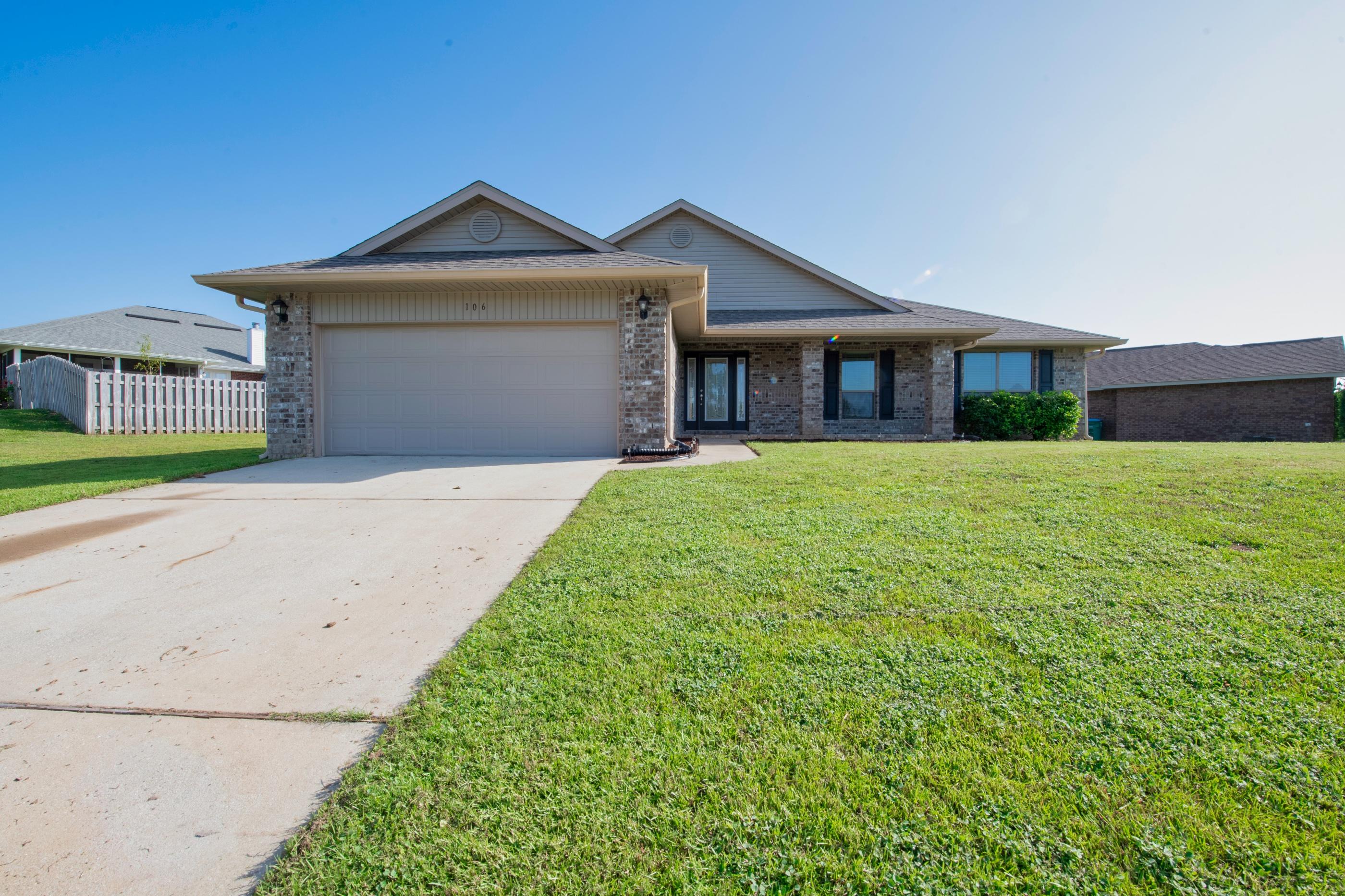 BEAUTIFUL ALL BRICK 4 BEDROOM HOME ON A CORNER LOT IN ALICIA PLACE, FEATURES A SPLIT FLOOR PLAN WITH TILE AND CARPET THROUGHOUT, 2 CAR GARAGE AND FRONT PORCH WITH BRICK COLUMNS! KITCHEN HAS GRANITE COUNTER TOPS, STAINLESS STEEL APPLIANCES, TONS OF CABINETS, BREAKFAST BAR, PANTRY AND RECESSED LIGHTING. LAUNDRY ROOM WITH SPACE FOR STORAGE. DINING AREA HAS LARGE WINDOW THAT OVERLOOKS BACKYARD AND WELCOMES IN NATURAL LIGHT. LARGE LIVING ROOM GRANTS CATHEDRAL CEILINGS AND A NOOK FOR DECOR! THE 3 SECONDARY ROOMS AND GUEST BATH ARE SEPARATE FROM MASTER SUITE WITH BEAUTIFUL TREY CEILING. SPACIOUS MASTER BATH WITH HIS AND HER SINKS, SEPARATE SHOWER, GARDEN TUB, PRIVATE TOILET ROOM AND WALK IN CLOSET. OUT BACK IS A BEAUTIFUL 16X14 COVERED PATIO GREAT FOR BARBEQUES OR RELAXING! THIS WON'T LAST LONG!