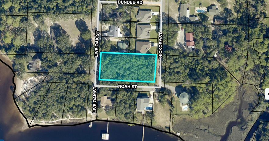 3 SEPARATE LOTS READY FOR BUILDER! Combining 3 lots, this .84 acres is across the street from the water in Holley-Shores subdivision. Subdivision has shared waterfront access via boat launch & dock (located at the end of Live Oak St).