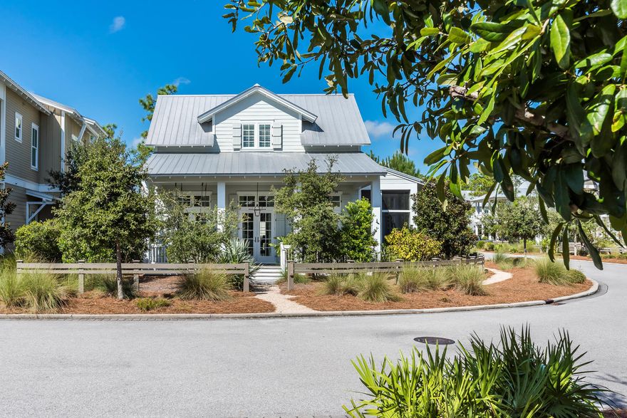 Situated on an exceptional home site in the popular, amenity-rich community of Watercolor, this corner site is in the Summersweet community of Watercolor.  This home has never been rented and would make an excellent primary home, second home or investment property with rental projections exceeding $68,000.  Boasting an open floor plan, this three bedroom, three and a half bath home with bunk room has a large open porch perfect for lazy afternoons and screen porch for entertaining.  On the first floor, you can find the master bedroom, kitchen, living and dining room along with a butlers pantry and laundry. The kitchen has a gas stove top, double ovens, built in refrigerator.  The butler's pantry has a built in wine refrigerator, second refrigerator, microwave, plenty of storage and even a gift wrapping station.  The second floor has two additional bedrooms each with private bath, bunk room, half bath and large media room with built in desk, shelves and sink perfect for crafting.  Outside, you will find a one car garage and fireplace which creates privacy in the back yard which is finished with brick pavers.  Home is centrally located to the best dining, unique boutique shops, bike paths and golf courses along the Emerald Coast. Easy access to Hwy. 98, allowing you easy access to Panama City and the new Northwest Florida Beaches International Airport.