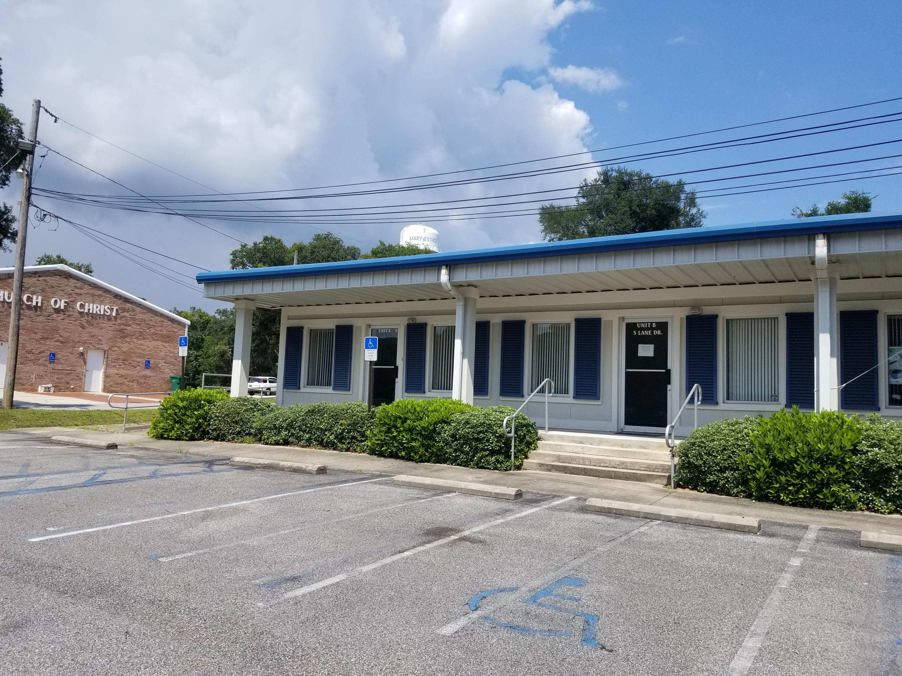 Office space right off Hwy 98 with plenty of parking. Unit A has a reception/ waiting area, a few offices, a large conference room, a break room, and one restroom. It can also be combined with Unit B for a total of 2680 sqft.