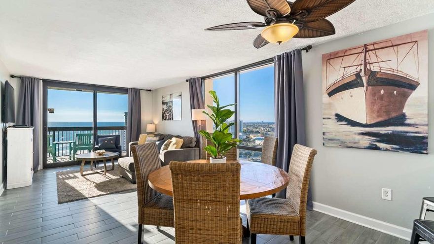 SunDestin Beach Resort sits directly on our sugar white beaches of the Emerald Coast, offering the most stunning Gulf views in Destin! This PENTHOUSE level unit is on the Northwest side of the building, an end unit, allowing for views of the Gulf, East Pass, and the beautiful blue water bay! Enjoy the seasonal fireworks from the privacy of your very own balcony! The open, airy dining room/living room and kitchen showcases lovely views of our Emerald Coast through large picture windows. The Master bedroom with ensuite opens up to the large balcony. Fully furnished in a fresh coastal decor and well-established rental history, makes this unit an easy turn-key for investors, or a perfect home for the next owner. Click for more...