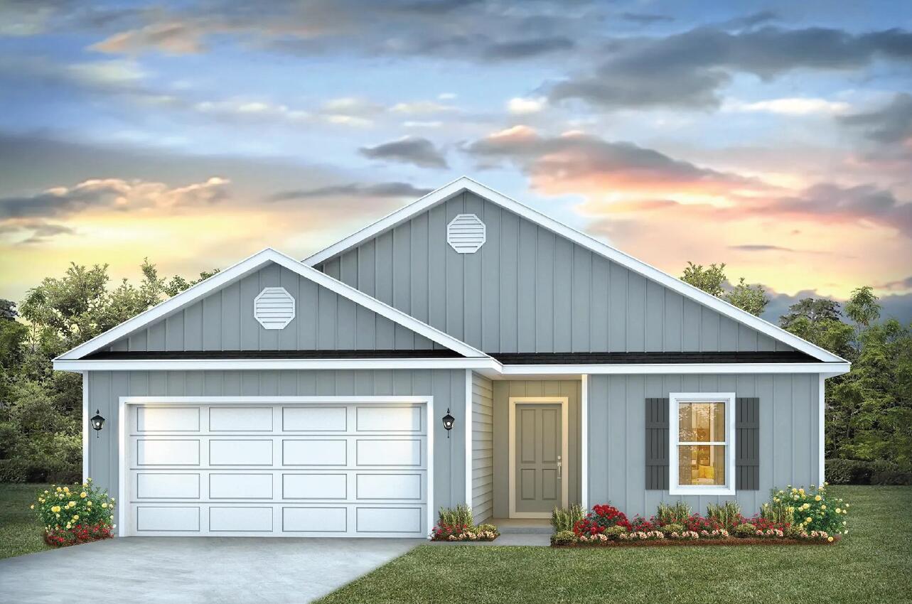Welcome to 242 Eunola Lane, a new home at Ashton Park Phase III in Freeport, Florida. This home is ready for move in and features the Lismore floor plan. The foyer opens to a bright living space, with two secondary bedrooms and a full bathroom tucked off to one side. These rooms are perfectly sized for guests, children, or even a home office, with each offering plenty of closet space and easy access to the shared bath. This home featuring modern finishes and engineered Vinyl plank flooring throughout the home except for the bedrooms where you'll find plush carpet.
