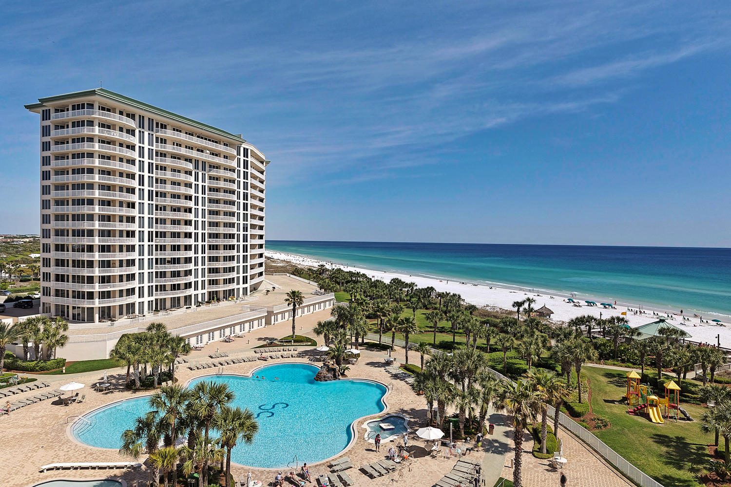 This 10th floor east end corner condo is bordered by Henderson Beach State Park and provides endless views in all directions. Large living/dining/kitchen area plus a den and 3 bedrooms, 3 1/2 baths with balcony access from every room makes this a perfect full time residence or second home.