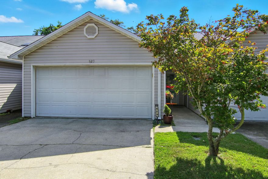 Welcome to Rosebud Plantation! This inviting 2-bed, 2 full bath, single-story townhome with a rare 2-car garage is nestled on a quiet cul-de-sac, offering both privacy and convenience. Inside, the kitchen has been beautifully updated with granite countertops, stylish cabinetry, and modern finishes, while the guest bath features a brand-new vanity. Fresh interior paint, tile flooring throughout, and ceiling fans in every room create a bright, comfortable, and low-maintenance living space. The bedrooms are generously sized, with the primary suite boasting a walk-in closet for added storage. Step outside to the open patio, perfect for grilling year-round.The current owners have loved living in this charming area, and their more than 20 years of pride of ownership is evident throughout! The subdivision features low-traffic cul-de-sacs, a pet-friendly atmosphere, and plenty of space for peaceful evening walks. A tranquil setting with convenient access to all essentials.

Perfectly located just 5 minutes from shopping and dining and only 15 minutes from the sugar-white sands of the Emerald Coast beaches, this home offers the best of both worlds. A balance of coastal beauty and practical living yet privately situated away from the hustle and traffic.

Don't miss your opportunity to own this well-cared-for property and make it your own in one of Fort Walton Beach's most tucked away neighborhoods. Buyers to verify all dimensions. 