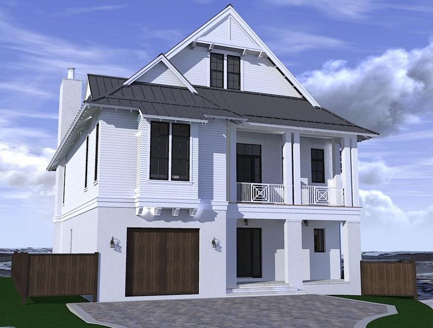 This stunning 6 bedroom 6.5 bath home is located on a LARGE lot just one row back from the Gulf of Mexico and has DEEDED BEACH ACCESS. This home has east and west views of the Gulf of Mexico. There is nothing left to the imagination with this home. Perfect for families or rental investment. The home offers three living areas, 4 large guest bedrooms with private suites, a bunkroom that sleeps 10, and a breath taking master suite. The main living and kitchen are located on the second floor with beautiful Gulf views and 12ft ceilings. The L-Shaped kitchen and living area wrap around floor to ceiling windows and sliding glass doors that open the living out onto the second floor elevated pool and out door kitchen area.