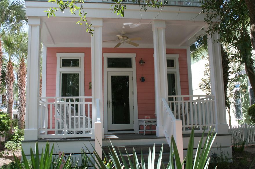 Located in the Cottages of Carillon. This is a gated community with about 1 mile of uncrowded private beach. No major roads to cross to the beach and only a few hundred yards to the beach crossover. The house is immaculate with ceramic tile on the first floor and cozy fireplace in the main sitting area. Three bedrooms, one on the main floor. Master bedroom has a open deck overlooking the quaint cottage area.This community offers 3 pools, one on the beach, tennis,a professional lighted basketball court, children's play area and even a New Orleans style downtown with restaurants and shopping round out this great opportunity!