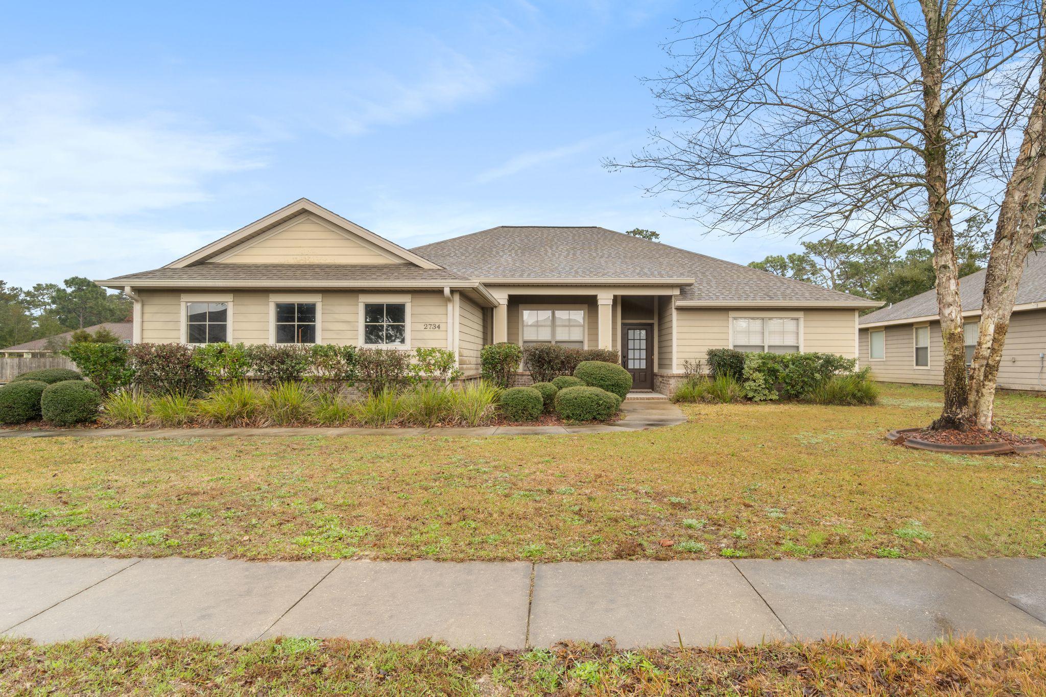 Welcome to the perfect slice of Navarre paradise. This is a gorgeous corner lot home is situated on the corner of a cul-de-sac and gives an open, spacious feel to the entire lot. If you have been searching for an affordable, well taken care of home with curb appeal, then you must see this one! With 4 bedrooms, and almost 2000 sqft there is plenty of room in and out to fit the whole family! Close to shopping, beaches, and more!