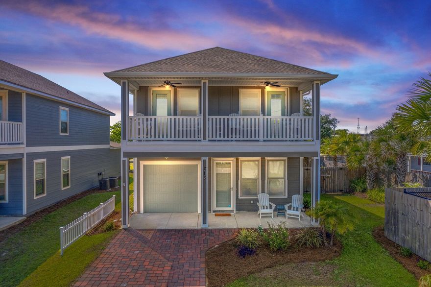 HUGE PRICE DROP • THE TIME IS NOW!

MAKE THIS YOUR SHORT TERM RENTAL OR PERSONAL BEACH RETREAT!

Discover your ideal getaway at this modern beach home located in the serene Laguna Beach neighborhood of Panama City Beach. Fully furnished and designed for comfort, this short-term rentable property is perfect for families and friends looking to relax and enjoy the sun. Outdoor Features:

Just a block and a half from public beach access #80, you'll love the convenience of walking to the sandy shores. The property offers parking for up to three cars, with a one-car garage stocked with four bicycles and beach toys for your enjoyment. Unwind on the covered porch, complete with Polywood Adirondack chairs and ceiling fans, or fire up the grill on the back patio for a delightful BBQ. The side yard provides a fantastic space for outdoor games or sunbathing, all enclosed by a privacy fence and two double gates for added security. Low-maintenance landscaping and hurricane shutters ensure peace of mind.

Interior Highlights:

Step inside to find high ceilings and an inviting open floor plan that seamlessly connects the kitchen, living, and dining areas. The kitchen features Whirlpool appliances, generous cabinet space, and a convenient island with a sink and dishwasher, perfect for meal prep and entertaining. The dining table accommodates eight, with additional seating for three at the kitchen island.

The king bedroom on the main floor includes a walk-in closet and an en suite bathroom with a large shower, double vanity, and granite countertops, providing a private retreat. 

Upstairs Comfort:

The second floor features a cozy landing with a living room area, furnished with a sleeper sofa and a comfy beanbag chair, ideal for family movie nights or game sessions. 

You'll find three additional bedrooms upstairs: a bunk room with twin over twin bunks and a twin trundle, a king bedroom that opens to a balcony with Gulf views, and another king bedroom with its own ensuite bath. The shared large bathroom between one king and the bunk bedroom features closet space, two toilet areas, two sinks, and a shower/tub combo, ensuring convenience for all guests. Each bathroom is equipped with granite countertops, combining style and functionality.

With cordless blinds throughout and a restful color palette, this home is designed to provide a peaceful retreat after a day at the beach. 

Whether you're looking to relax or explore the vibrant surroundings, this modern beach home in Laguna Beach is the perfect destination for your next vacation. Make an offer today and experience the best of Panama City Beach for years to come!