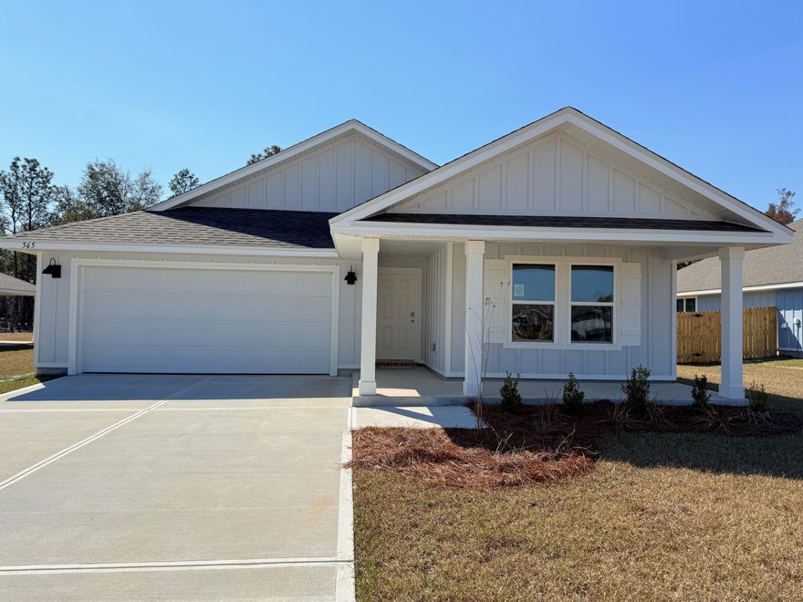ALMOST COMPLETE & READY FOR MOVE IN! FABULOUS brand-new design, the ''Lakeside'' floorplan Shoal River Landing Community. Fast Growing Crestview area. This highly desirable new floorplan provides an awesome OPEN concept, no wasted space, 5 beds, 3 baths, nice covered back patio & 2 car garage. Well-designed kitchen with granite countertops, beautiful stainless appliances, smooth top range, quiet dishwasher, built in microwave & a spacious dining area. Striking (EVP) wood look flooring, plush carpet in the bedrooms. The Smart Home Connect System includes several convenient devices. Popular durable Hardie board exterior adds charm to the classic craftsman exterior. Stylish curb appeal. Easy drive to the airport, military base, beaches at Ft. Walton, Destin & minutes to golfing. Must see.