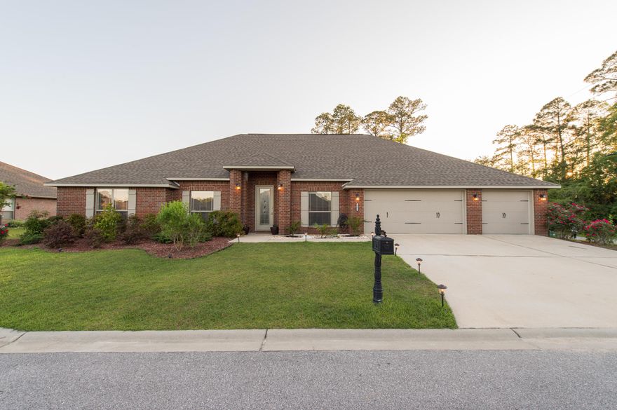 Come see this spacious ALL BRICK, 5 bedroom, 4 bath, plus HUGE bonus room home in the SOUTHERNMOST neighborhood in Crestview! Commute to 7SFG/Duke Field in 10mins or Eglin AFB in 20mins! Enter through the beautiful 8ft door and find high ceilings, crown moulding, & large tile flooring. Home has been freshly painted throughout! Granite counters, tile backsplash, tall cabinets, & center island complete this kitchen. The master retreat will accommodate large furniture & the bathroom has double sinks, vanity, walk-in closet, and wet area- w/shower & garden tub! Relax in the screened porch w/slate flooring & in the fully-fenced backyard you'll also find a cute playhouse! Don't miss the 3-car garage w/pegboard wall AND the double-door access to the bonus room allows for multiple possibilities!