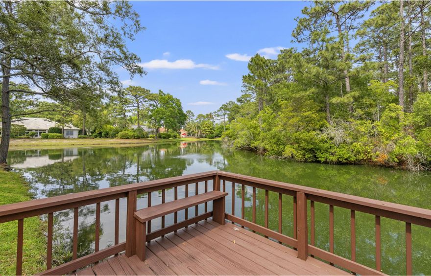 Available for a 12 Month Lease! Home will be unfurnished. In the secluded Deerwood neighborhood of Sandestin, with its aged oak trees and warm, friendly neighbors to welcome you, this elegant yet comfortable lakefront residence offers all you could want in a Sandestin home. There's a screened porch with a splash pool that overlooks the lake, perfect for snuggling up in the morning with a cup of coffee and a book. If you prefer, you can fish from your private dock and enjoy the birds and wildlife too. The large living room has a fireplace for cooler evenings. The dining area is cozy and comfortable for family and friends to gather over drinks and dinner. All doors feature imported French hardware. Come see this charming home with so many special features.