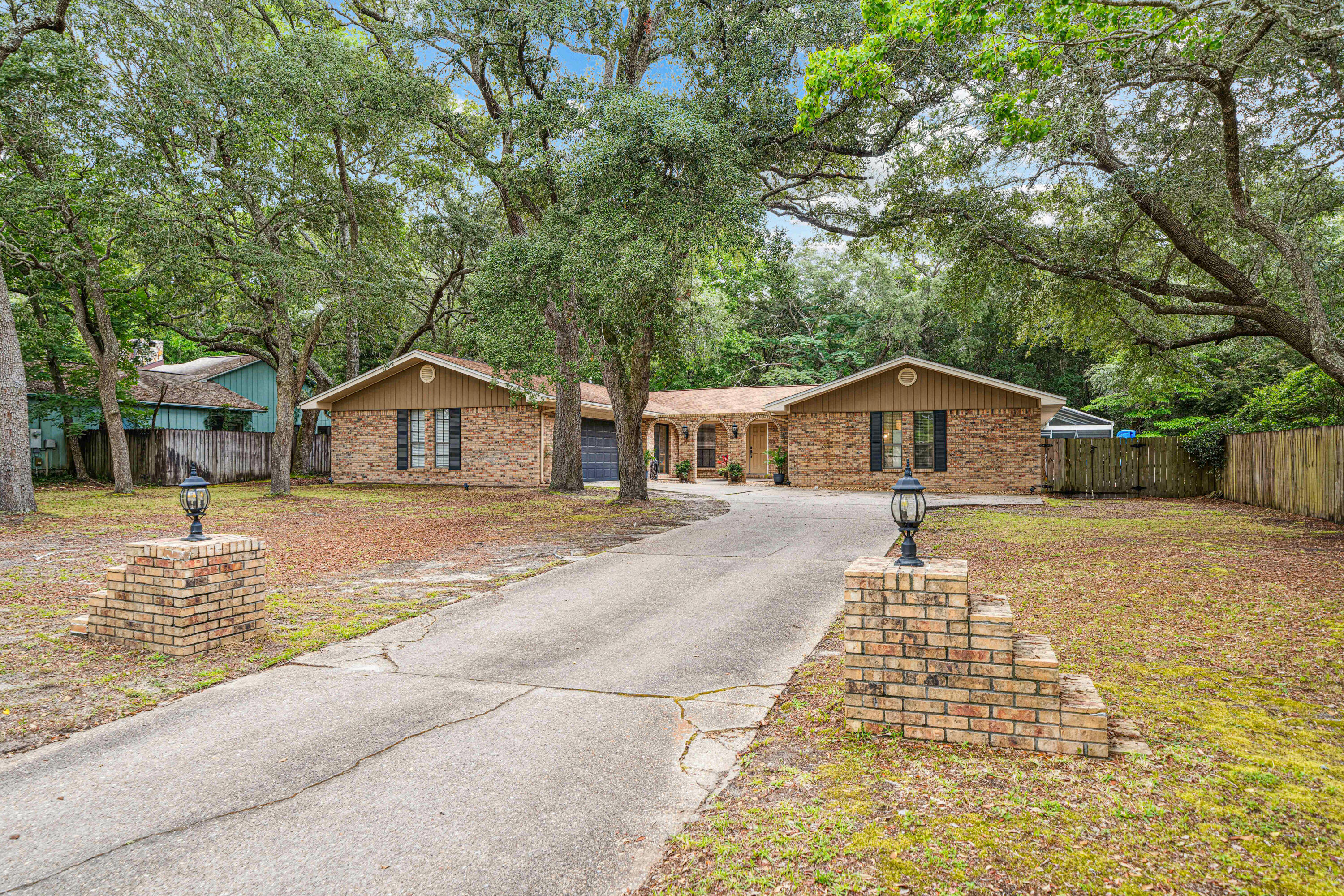 This is the beautiful & spacious ENCLOSED POOL home in RAINTREE ESTATES of BLUEWATER BAY that you've been waiting for! It offers a perfect blend of timeless charm & modern convenience with an inviting atmosphere & well designed layout that's perfect for entertaining! Some of the countless wonderful features include: a 2-car garage, 4BR, 2.5BA, 3,137 SqFt, an office (can be used as a bedroom), 2 large separate living rooms, a dining area with a gas fireplace that's open to the kitchen, stainless steel kitchen appliances, brand new dishwasher (June 2025), granite countertops in the kitchen & all bathrooms, plank tile flooring throughout the entire home, ''First Star'' paint color throughout entire home, bricked exterior, an enclosed in-ground & lined chlorine pool, 2015 roof, 2018 water heater, 2010 HVAC unit, 2019 pool pump, and a 2019 pool liner. The home was fully & beautifully renovated in 2018. For the home's utility features, the home offers multiple GAS items: fireplace, stove/oven, water heater, and furnace! Enjoy having the walking path right behind your home that leads to the Raintree Estates community park area with trails and a baseball/soccer field located off Pembrooke Court. Just down the road, in the cul-de-sac on Southminister Court, is the Raintree Estates community beach access to the bay where you can launch your paddle boards, kayaks, canoes, etc..., fish off the 2 docks, grill, and enjoy picnics under the covered pavilion! Raintree Estates has a VOLUNTARY HOA with a low fee of just $150 per year. There's so much to love about this home and the community it's located in! Don't miss your opportunity to call this house your next home sweet Niceville home!
VERY Close By Locations:
(1.) Beaches of Destin are just 6 miles away! Just over the mid-bay bridge takes you to "Crystal Beach" where there are several public beach access locations by Camille's and Crab Trap. The Back Porch is another favorite public beach. A local's favorite is Henderson Beach State Park where you can pay to have a yearly membership for ample parking, pavilions, and bathrooms! (Military receive discounts for the membership! Check out www.floridastateparks.org for more info!)
(2.) Bluewater Elementary School is 2.5 miles from this home!
(3.) 6 miles away are both Ruckel Middle School and Niceville High School! These schools are located right next to each other and are across the street from the Niceville Children's Park (free access) and Niceville Library.
(4.) Fred Gannon Rocky Bayou State Park is located 3 miles away and is a local favorite spot to launch boats! You can purchase a yearly membership. (Check out www.floridastateparks.org for more info and military discounts!)
(5.) Bluewater Bay has 3 separate swimming pool facilities that are all part of a membership that you can pay for to be a part of through Recreation Services, Inc. All 3 pools are located within close proximity to this home! It's just 1 mile to the Woodlands Pool, 3.5 miles to the Bay Drive Pool, and 2.5 miles to the Glen Eagles Pool. (Check out www.bluewaterbayfl.com for more info!)
(6.) The Golf Club at Bluewater Bay is 2 miles away. (Check out bwbresort.com for more info.)
(7.) Just 2.5 miles from this home is the Emerald Coast Pickleball courts and 3 miles away is the Emerald Coast Tennis Center. The tennis center's location (777 Bay Drive) only has tennis courts at it, but the pickleball courts are located right down the road at 1200 Oakmont Drive. (The pickleball courts are directly next to the Glen Eagles Pool which is one of the 3 pools of Bluewater Bay. The pickleball membership and the pool membership can be purchased through their separate businesses. They share access to the bathrooms located by the pool and pickleball courts. (Check out www.bluewaterbayfl.com for more info about ECT Management!)
(8.) Eglin Air Force Base back (east) gate is just 10 miles away and the front (main) gate is only 14 miles away.
(9.) It's 19 miles to Hurlburt Field Air Force Base's back gate and 25 miles to the front gate.
(10.) This home is just 22 miles to Army 7th Special Forces Group Soldier Support Center compound.
(11.) The Naval School Explosive Ordinance Disposal base is the closest military base distance to this home! It's only 2.5 miles away.
(12.) Winn-Dixie (grocery store) is only 2 miles away.
(13.) It's only 5 miles to Publix and just 6 miles Walmart.
(14.) Just 2 miles to Ciao Bella/Bella Blue Bar, Tisano's, Sabina's Europa, Schnitzel & More, Thai Ladda, Amor & Taco's Mexican Kitchen and Cocina, Brother's Kitchen, Tango 3 Coffee Roasters Hurricane Grill & Wings, and Pepito's Mexican Restaurant.
L. J. Schooners Dockside Restaurant & Oyster Bar is only 4 miles away!