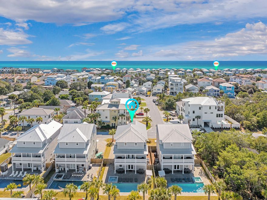 Coastal elegance shines in this 2020-built, three-story 7BR / 7.5BA retreat located in the beautiful Frangista Beach, 1st Addition. Designed with both luxury and income potential in mind, this home offers refined finishes, spacious interiors, and a thoughtful layout perfect for entertaining or hosting large groups. 
Enjoy your own private outdoor escape featuring a heated pool, fire pit, fenced patio, and lush landscapingideal for relaxing after a day at the beach. With deeded private beach access, you can step onto the sugar-white sands of Miramar Beach within minutes.

Inside, bright open living areas, an expansive dining room, and an expansive kitchen create a welcoming atmosphere for family and guests alike.

With a strong rental history, this property offers flexibility as both a lucrative investment and a personal coastal retreat. Located near popular dining and entertainment like Whale's Tale and Pompano Joe's, it truly captures the best of Emerald Coast living.