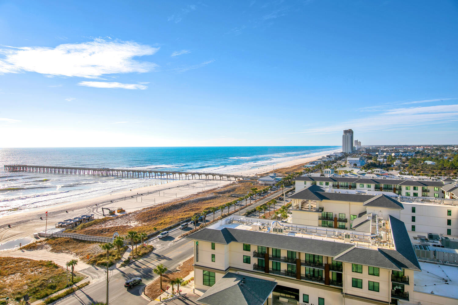 Exclusive Penthouse Level Luxury is here! Discover an unparalleled living experience in this captivating 23rd-floor penthouse level condo at the renowned Calypso Towers II Resort, set against the stunning backdrop of Panama City Beach, Florida. This unique condo features 2 bedrooms, 2 bathrooms, a bunk room (3rd bedroom), and comfortably sleeps up to 9 guests, making it an ideal investment, full time residence or your loved home away from home. Expertly designed with impressive upgrades, the unit boasts gorgeous wood plank ceramic tile flooring, cutting-edge smart TVs, and a completely remodeled kitchen featuring sleek stainless-steel appliances, deep wall cabinets + new refrigerator. The fully reimagined master bathroom is a luxurious retreat! More... showcasing a double vanity, custom-tiled shower, and contemporary fixtures. Every detail, from the 10ft high ceilings to the new furnishings in each bedroom, has been meticulously curated to provide a spacious and sophisticated ambiance.Step into a world of breathtaking Gulf-front views from the living room and master bedroom, where expansive windows frame the beauty of the coastline. Calypso Towers Resort offers a suite of reliable amenities including two Gulf-front pools, a state-of-the-art fitness center, Tiki Bar, ample parking, and an exclusive, secluded beach.Situated in a prime location within walking distance to Pier Park, you'll have access to world-class shopping, dining, and entertainment just steps away. This cutting-edge penthouse offers a rare opportunity to own a piece of paradise in one of the most desirable locations on the Gulf Coast. Don't miss out on this impressive property--schedule your private viewing today! 