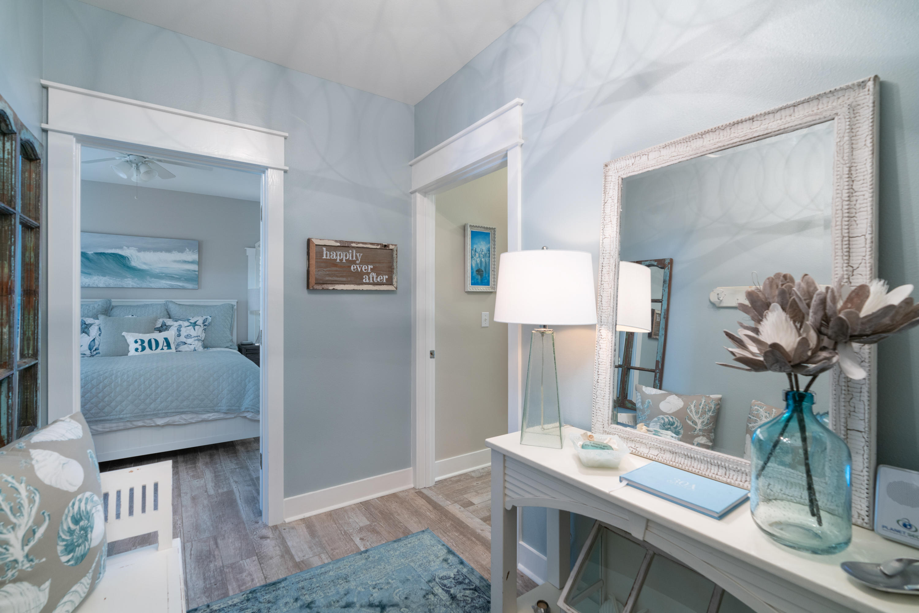 This beautiful, fully remodeled, second-floor, Gulf-front unit offers wonderful views of the Emerald Gulf waters from the open living space and spacious covered patio from which you may enjoy the sounds of the ocean and the occassional sight of dolphins swimming along the coast. The spacious master bedroom features a walk-in closet and dressing area, and its bath is equipped with a large stand alone tub. The kitchen features a center island and is open to the living and dining spaces with new stainless steel appliances. Just walk across the street for your morning coffee at Sunrise and choose from the plethora of restaurants around you for lunch and dinner.Access the unit by stair or elevator.
