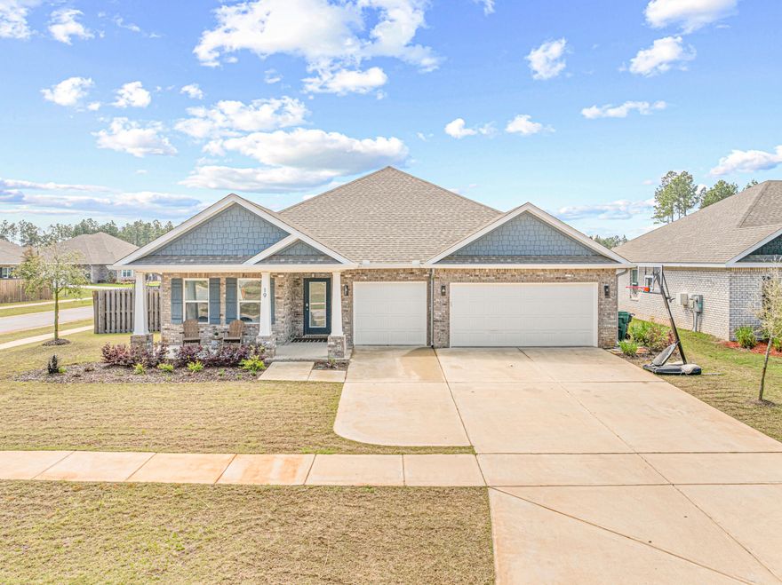 Introducing the only available corner lot house in Parkview at Hammock Bay. This 2023 build Navarre-floorplan offers 5 bedrooms, 3 Baths, spanning almost 2,500 square feet. The interior features tall 42' cabinets, Quartz Counters, EVP Flooring, Crown Molded Ceilings, while meticulously maintained by the sellers. The master bathroom features a tile shower, and generous sized walk-in closet. Additionally, a 3 car garage provides ample parking and storage. Less than a 5 minute bike ride is 3 community pools, Props Brewery in Hammock Bay, a community convenience store, a large clubhouse, state of the art gym, tennis and pickle ball courts, and miles of walking and bike trails. Schedule your exclusive tour today.